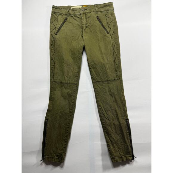 Pilcro & The Letterpress Women's No.4 Green Ankle Zip Skinny Pants - Size 31x27 - Picture 1 of 5